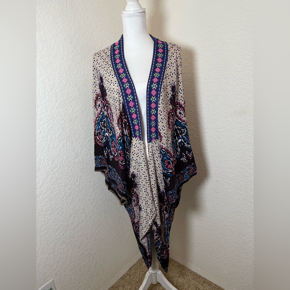 Flying Tomato Vibrant Boho Comfy Open Front Oversized Kimono - Size‎ S/M